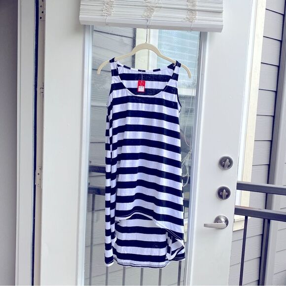 Trendy Gal Large Black Stripe Hi-Lo Tunic Top Mini Dress - Picture 5 of 5